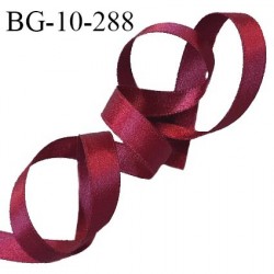 Galon ruban 10 mm satin couleur bordeaux brillant lumineux double face très solide largeur 10 mm prix au mètre