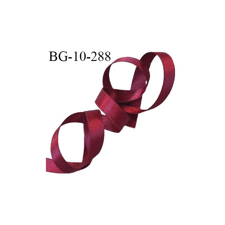 Galon ruban 10 mm satin couleur bordeaux brillant lumineux double face très solide largeur 10 mm prix au mètre