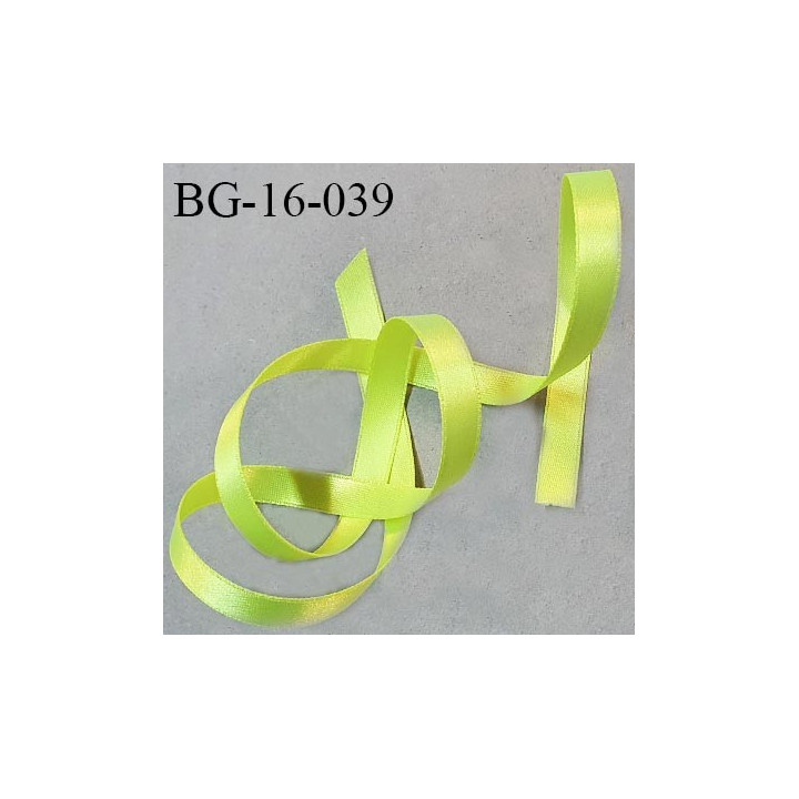 Galon ruban 16 mm satin couleur jaune fluo brillant lumineux largeur 16 mm prix au mètre