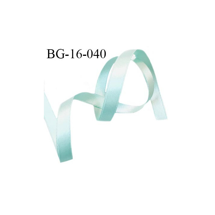 Galon ruban 16 mm satin couleur vert d'eau brillant lumineux largeur 16 mm prix au mètre