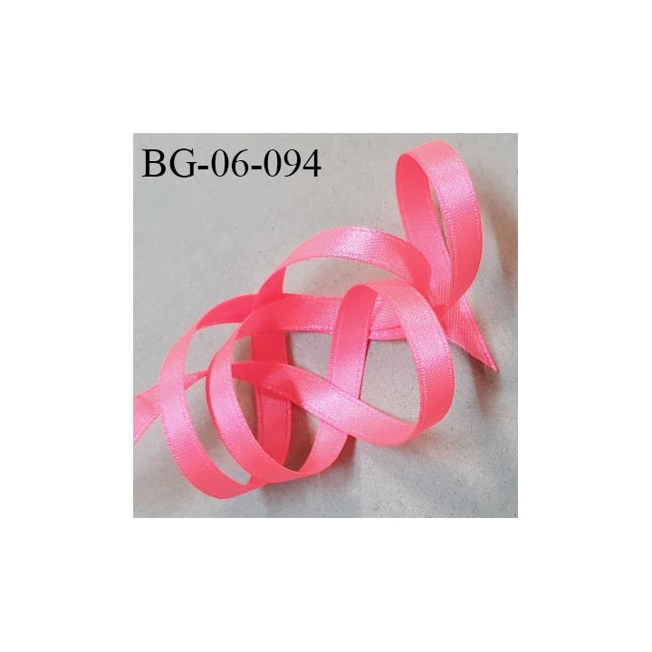 Galon ruban 6 mm satin couleur rose fluo brillant lumineux double face très solide largeur 6 mm prix au mètre