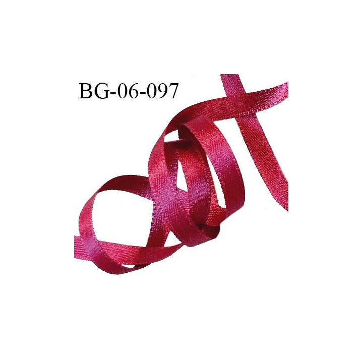 Galon ruban 6 mm satin couleur bordeaux brillant lumineux double face très solide largeur 6 mm prix au mètre