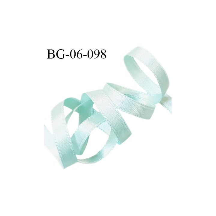 Galon ruban 6 mm satin couleur vert d'eau brillant lumineux double face très solide largeur 6 mm prix au mètre