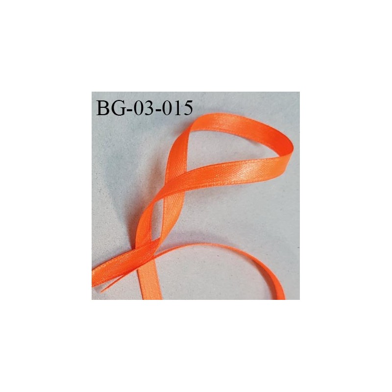 Galon ruban satin haut de gamme 3 mm couleur orange fluo lumineux double  face très solide largeur 3 mm prix au mètre - mercerie-extra