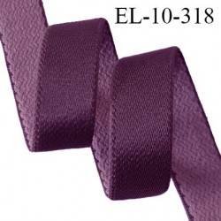 Elastique lingerie 10 mm haut de gamme couleur prune bonne élasticité allongement +60% largeur 10 mm prix au mètre