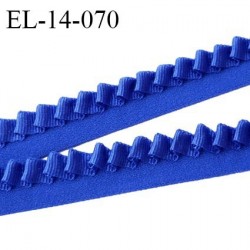 Elastique 14 mm lingerie haut de gamme fabriqué en France couleur bleu largeur 14 mm allongement +180% prix au mètre