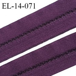Elastique lingerie 14 mm très haut de gamme pré plié avec picots couleur violet fabriqué en France prix au mètre