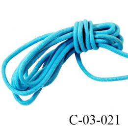 Cordon 3.5 mm coton style ciré couleur turquoise très très solide diamètre 3.5 mm Fabriqué en Europe prix au mètre