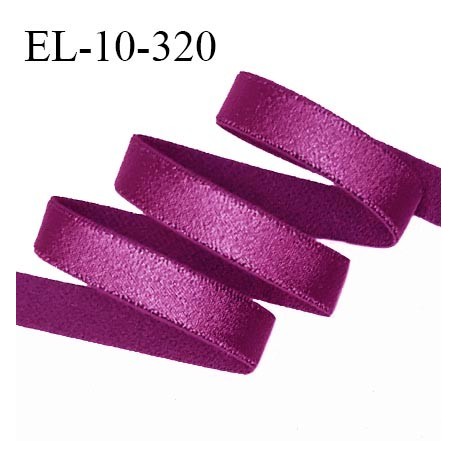 Elastique lingerie 10 mm haut de gamme couleur violine brillant bonne élasticité allongement +70% largeur 10 mm prix au mètre