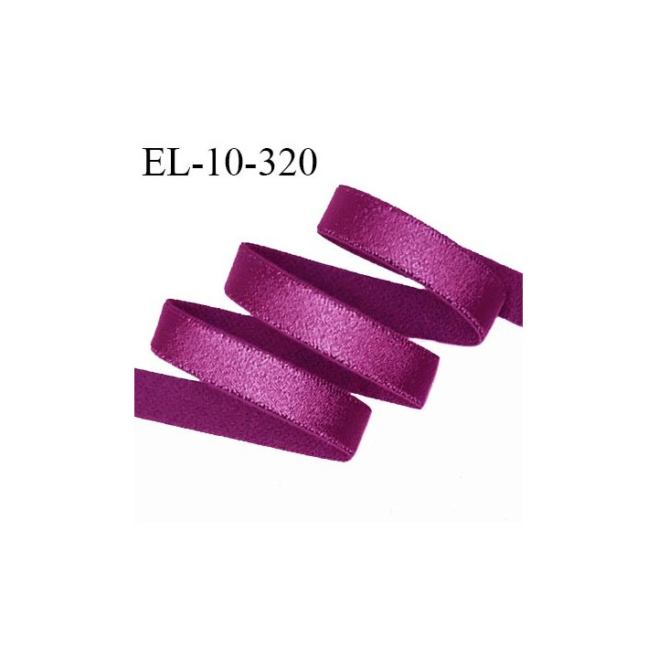 Elastique lingerie 10 mm haut de gamme couleur violine brillant bonne élasticité allongement +70% largeur 10 mm prix au mètre