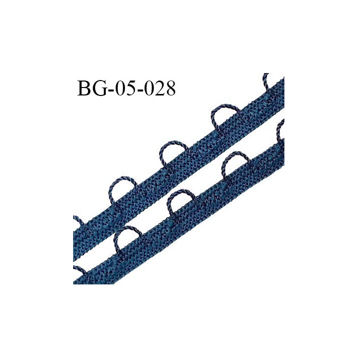 Galon boutonnière picot 5 mm spécial lingerie haut de gamme couleur bleu saphir fabriqué en France prix au mètre
