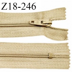 Fermeture zip 18 cm non séparable couleur beige largeur 2.7 cm zip nylon longueur 18 cm prix à l'unité