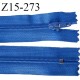 Fermeture zip 15 cm couleur bleu non séparable largeur 2.5 cm glissière nylon largeur 4 mm longueur 15 cm prix à l'unité