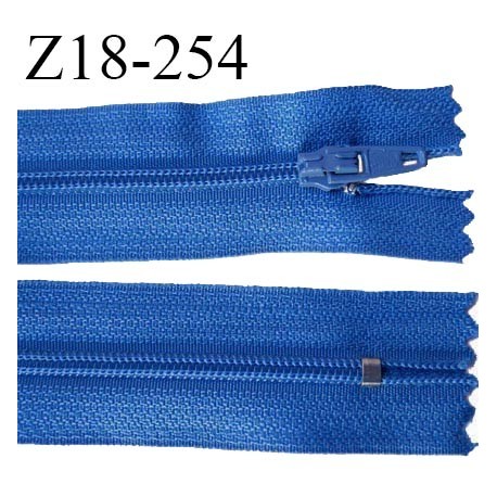 Fermeture zip 18 cm non séparable couleur bleu largeur 2.7 cm zip nylon longueur 18 cm prix à l'unité