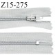 Fermeture zip 15 cm couleur gris quartz non séparable largeur 2.5 cm glissière nylon largeur 4 mm longueur 15 cm prix à l'unité