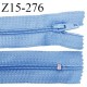 Fermeture zip 15 cm couleur bleu ciel non séparable largeur 2.5 cm glissière nylon largeur 4 mm longueur 15 cm prix à l'unité