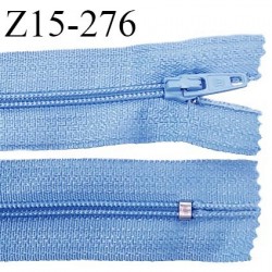 Fermeture zip 15 cm couleur bleu ciel non séparable largeur 2.5 cm glissière nylon largeur 4 mm longueur 15 cm prix à l'unité