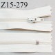 Fermeture zip 15 cm couleur écru non séparable largeur 2.5 cm glissière nylon largeur 4 mm longueur 15 cm prix à l'unité