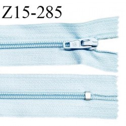 Fermeture zip 15 cm couleur bleu ciel clair non séparable largeur 2.5 cm glissière nylon prix à l'unité