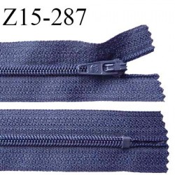 Fermeture zip 15 cm couleur bleu non séparable largeur 2.5 cm glissière nylon largeur 4 mm longueur 15 cm prix à l'unité