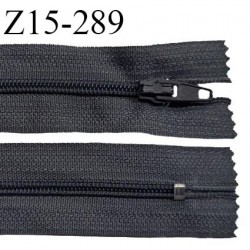 Fermeture zip 15 cm couleur gris foncé non séparable largeur 2.5 cm glissière nylon largeur 4 mm longueur 15 cm prix à l'unité