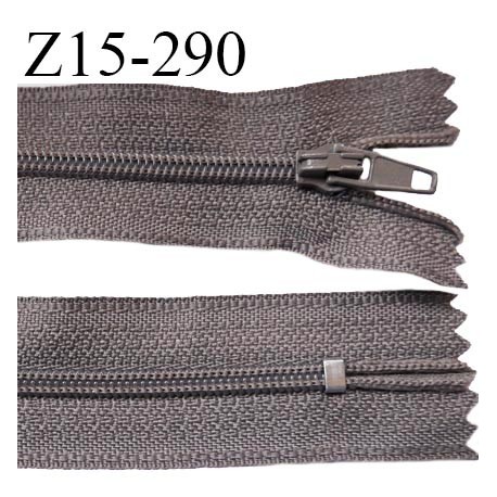 Fermeture zip 15 cm couleur taupe clair non séparable largeur 2.5 cm glissière nylon largeur 4 mm longueur 15 cm prix à l'unité