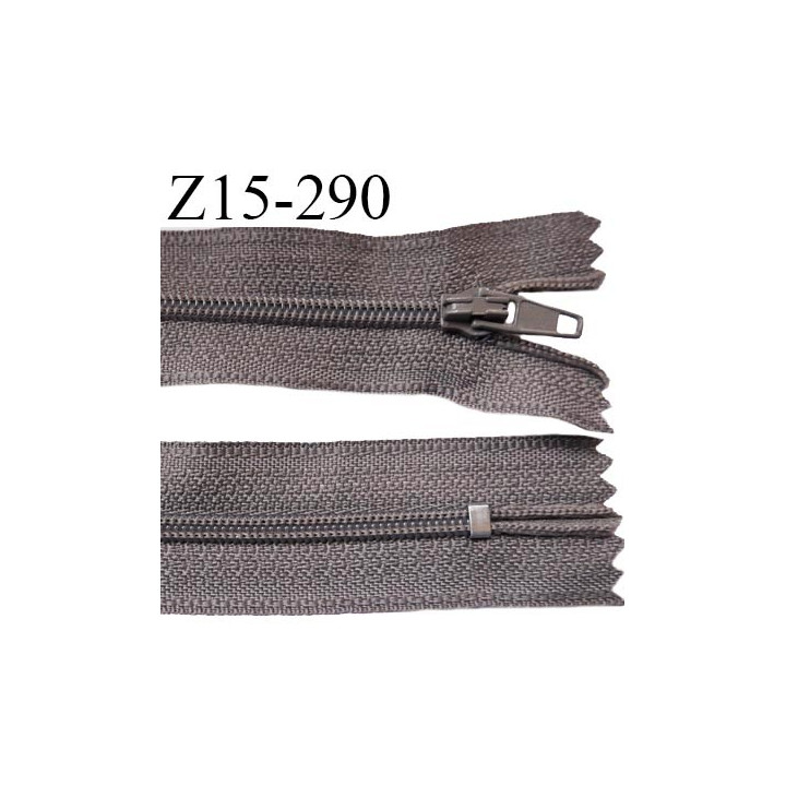 Fermeture zip 15 cm couleur taupe clair non séparable largeur 2.5 cm glissière nylon largeur 4 mm longueur 15 cm prix à l'unité