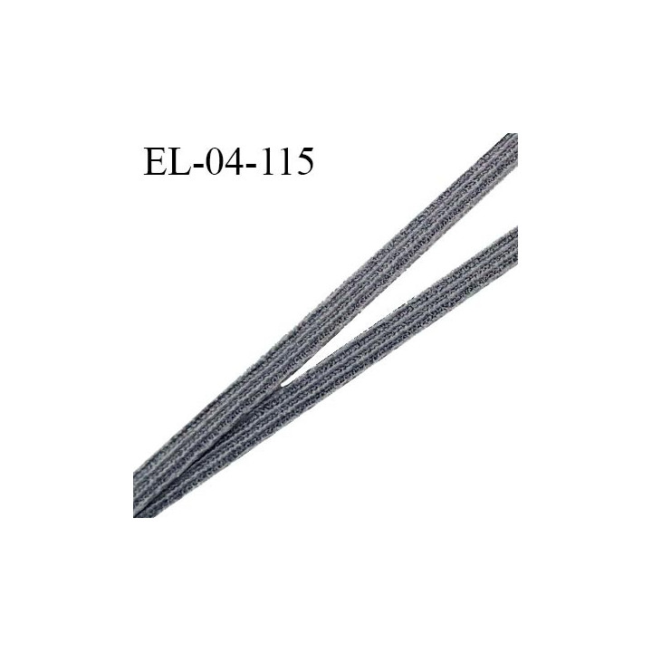 Elastique 4 mm spécial lingerie et couture couleur gris grande marque fabriqué en France élastique très souple prix au mètre
