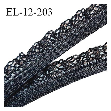 Elastique picot froufrou 12 mm lingerie couleur noir haut de gamme fabriqué en France prix au mètre