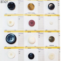 Plaque de 11 boutons pour création unique diamètre de 20 à 34 mm fabrication européenne prix pour la plaque entière