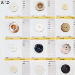 Plaque de 12 boutons pour création unique diamètre de15 à 25 mm fabrication européenne prix pour la plaque entière