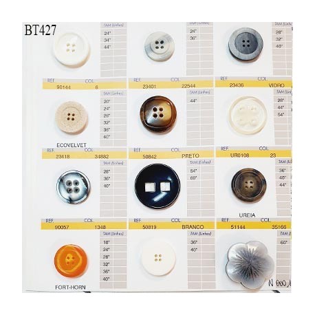 Plaque de 12 boutons pour création unique diamètre de 24 à 35 mm fabrication européenne prix pour la plaque entière