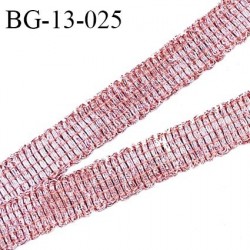 Galon ruban lurex 13 mm couleur rose brillant largeur 13 mm prix au mètre