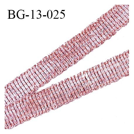 Galon ruban lurex 13 mm couleur rose brillant largeur 13 mm prix au mètre