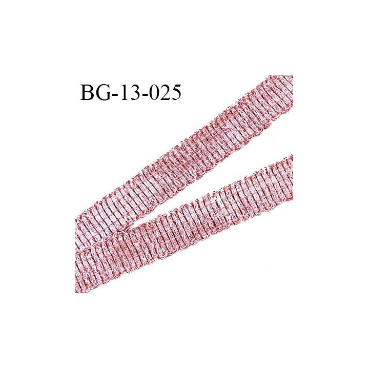Galon ruban lurex 13 mm couleur rose brillant largeur 13 mm prix au mètre