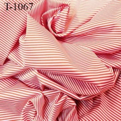 Tissu lycra élasthanne lingerie et bain courleur rouge et blanc largeur 150 cm 185 grs au m2 prix pour 10 cm de long