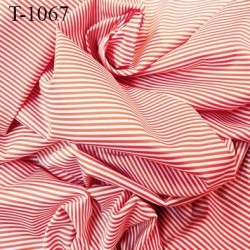 Tissu lycra élasthanne lingerie et bain couleur rouge et blanc largeur 150 cm 185 grs au m2 prix pour 10 cm de long