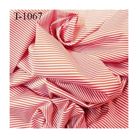Tissu lycra élasthanne lingerie et bain courleur rouge et blanc largeur 150 cm 185 grs au m2 prix pour 10 cm de long