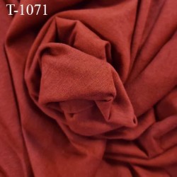 Tissu coton jersey lingerie fond de culotte bordeaux rouille largeur 135 cm poids m2 100 gr prix 10 cm de long par 135 cm