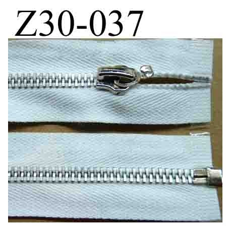 fermeture éclair longueur 30 cm couleur blanc séparable zip métal largeur 3 cm largeur du zip 6 mm