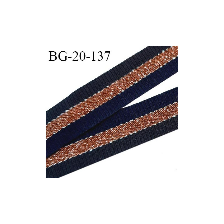Biais galon 20 mm couleur noir et marron cuivré brillant largeur 20 mm prix au mètre