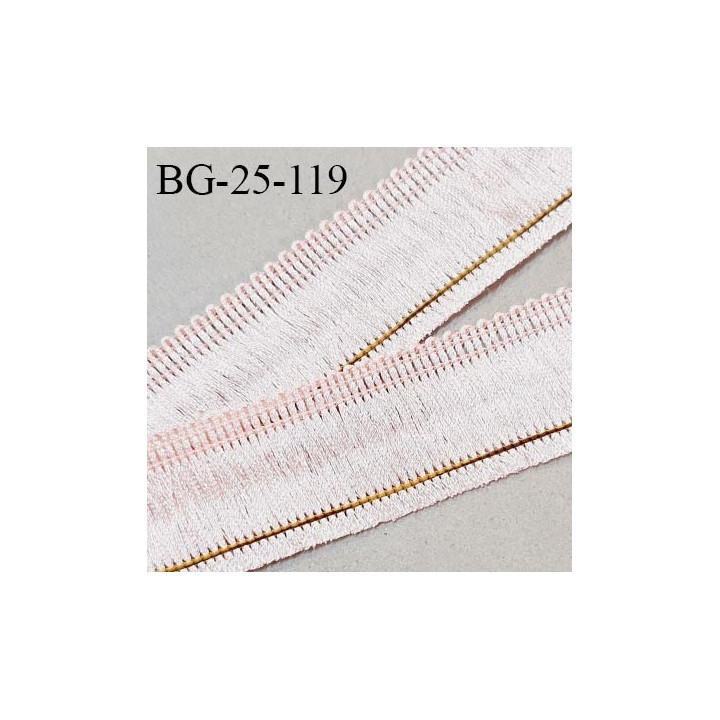 Galon frange 25 mm effet satiné couleur rose pastel largeur 25 mm prix au mètre