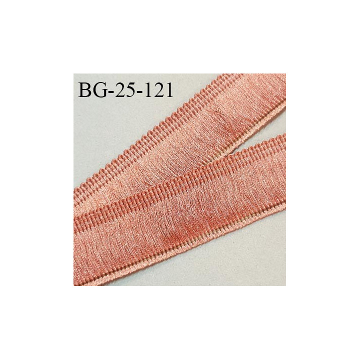 Galon frange 25 mm effet satiné couleur rouille cuivré largeur 25 mm prix au mètre