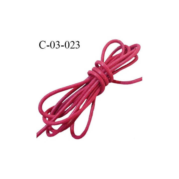 Cordon 3.5 mm en coton très solide couleur bordeaux diamètre 3.5 mm prix au mètre