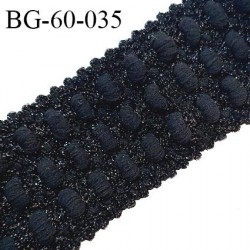 Galon élastique 60 mm style bord cote couleur noir lurex brillant largeur 60 mm prix au mètre