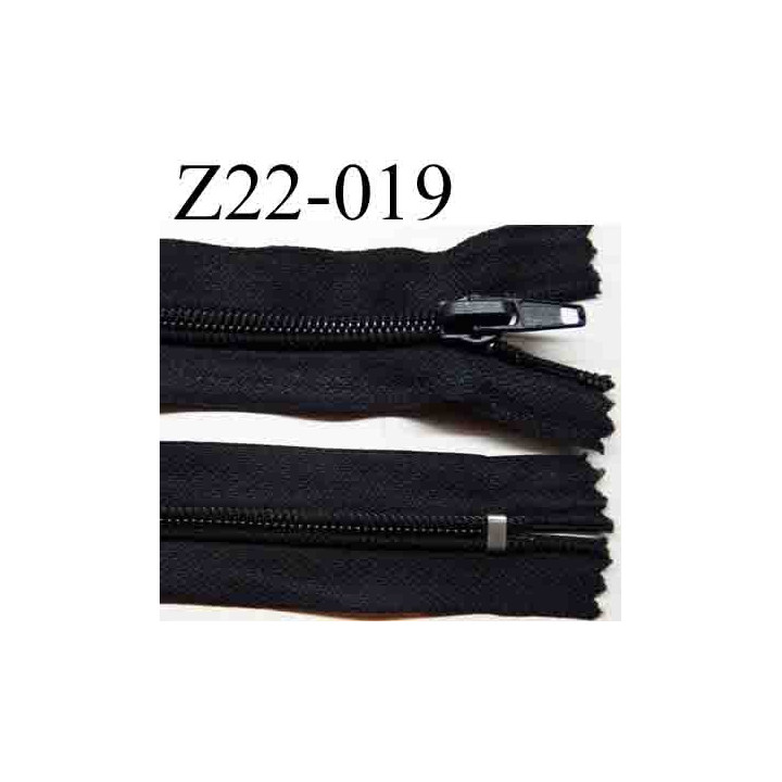 fermeture éclair longueur 22 cm couleur noir non séparable zip nylon largeur 3 cm largeur du zip 6 mm
