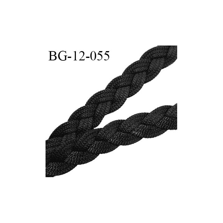 Galon tressé 12 mm couleur noir largeur 12 mm prix au mètre