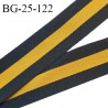 Galon ruban 25 mm souple couleur noir et jaune largeur 25 mm prix au mètre