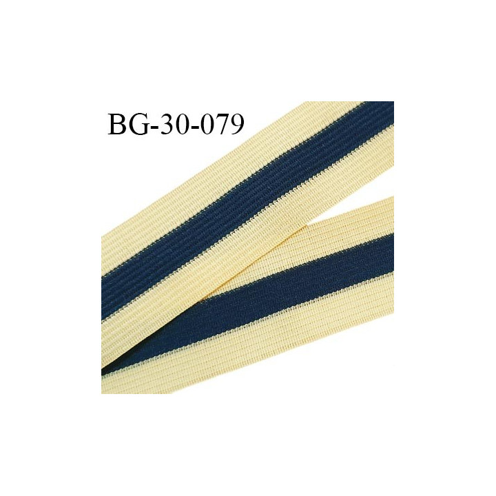 Galon ruban fin 30 mm couleur jaune et bleu marine largeur 30 mm prix au mètre