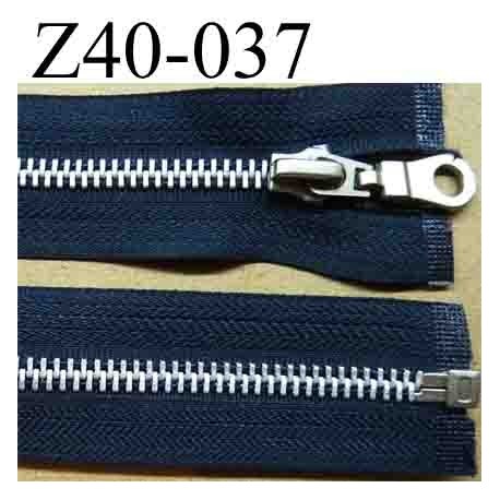 fermeture éclair longueur 40 cm couleur bleu foncé séparable largeur 3.2 cm zip glissière métal largeur du zip 6 mm